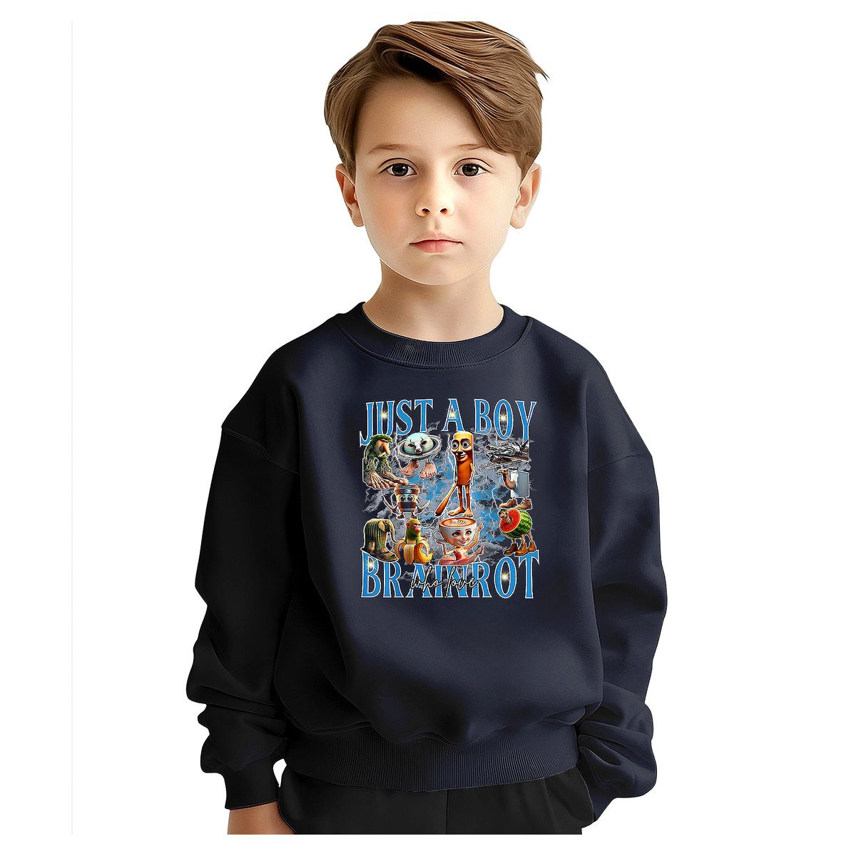 BLUZA DZIECIĘCA ITALIAN BRAINROT JUST A BOY 134-140 DLA CHŁOPCA DZIEWCZYNKI