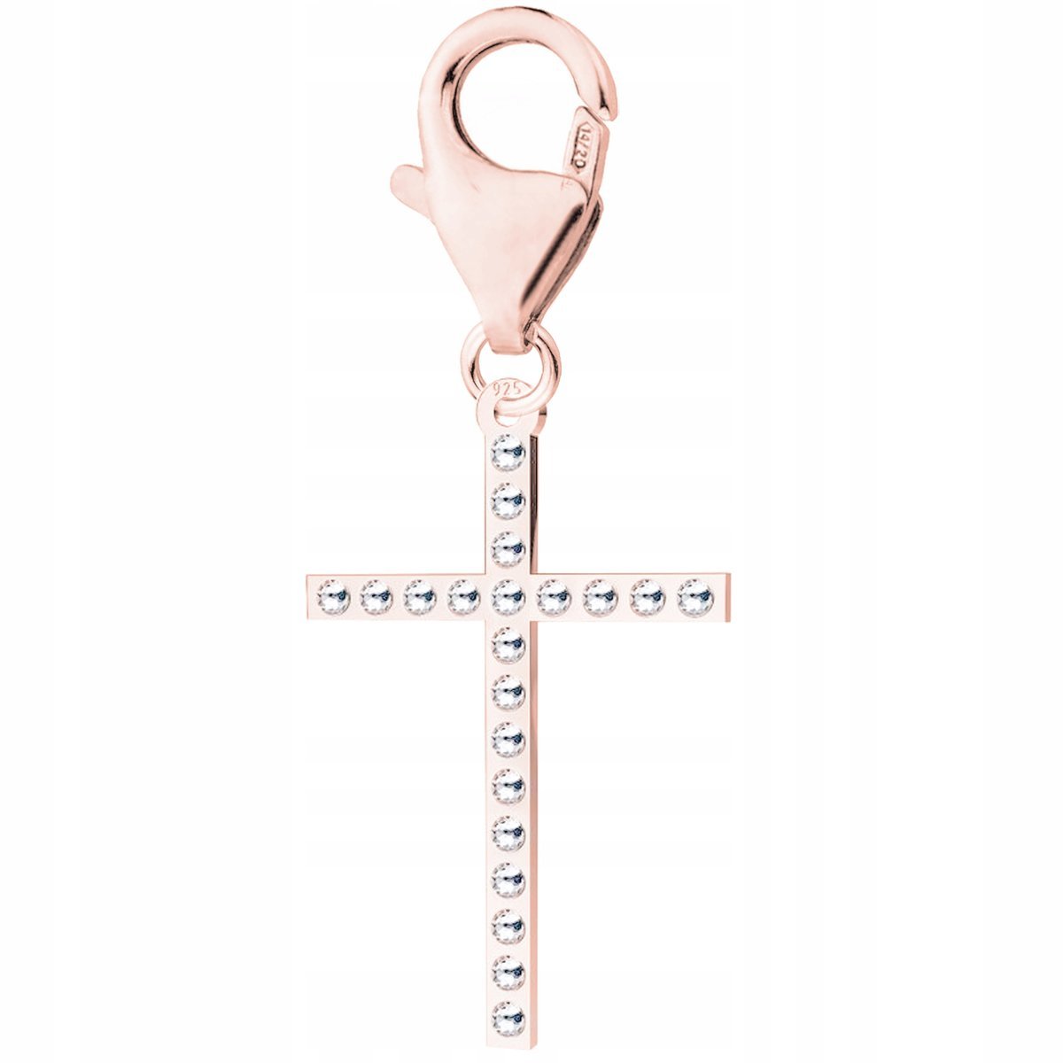 Zawieszka Pozłacana Krzyż Krzyżyk Cross z Krzyżem z Cyrkoniami SREBRO 925