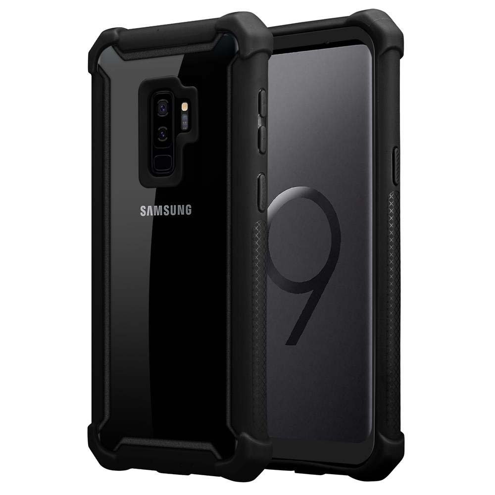 Etui ochronne Cadorabo do Samsung Galaxy S9 PLUS w kolorze czarnym etui na telefon komórkowy TPU silikonowa krawędź szkło akrylowe tył