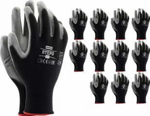 Reis Rękawice robocze / czarno-szare / RTEPO_BS - 12 szt. 10 - XL - Rękawice robocze - miniaturka - grafika 1