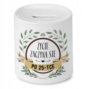 Skarbonka na Urodziny 25 25te 25-te na Prezent z Nadrukiem ze Zdjęciem + Opakowanie na prezent (wzór 04) - Skarbonki - miniaturka - grafika 1