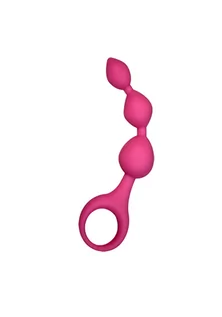 Kulki analne - Adrien Lastic Dildo Analne Triball Trzy Stożkowe Kulki Różowy - grafika 1