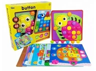 Układanki dla dzieci - Edukacyjna Guzikowa Układanka, Puzzle, Mozaika, Plansze + Kolorowe Guziczki Klocki - miniaturka - grafika 1