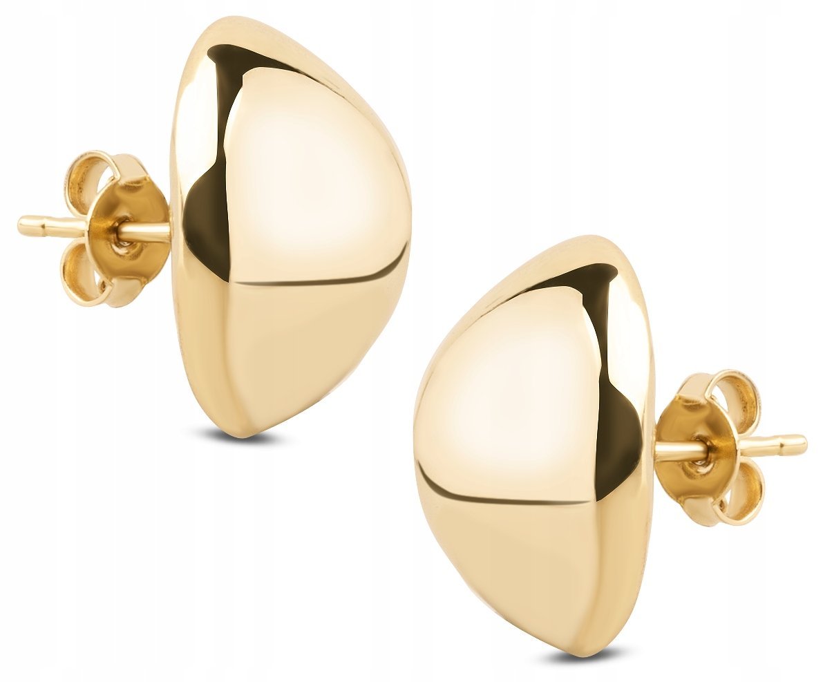 ZŁOTE KOLCZYKI NA SZTYFT SIMPLE Z WYSOKIM POŁYSKIEM 14KT 585