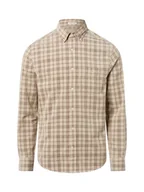 Koszule męskie - Gant Męska koszula sztruksowa Mężczyźni Regular Fit Bawełna beżowy w kratkę, M - miniaturka - grafika 1