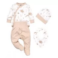Komplety dla niemowląt - Nini Komplet niemowlęcy: body, półśpiochy, czapka, apaszka 0-3 miesiące, rozmiar 56 - miniaturka - grafika 1