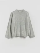 Bluzy dla chłopców - Reserved - Sweter z naszywką - jasnoszary - miniaturka - grafika 1