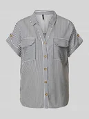 Koszule damskie - Bluzka koszulowa o kroju regular fit z czystej wiskozy model ‘BUMPY’ - miniaturka - grafika 1