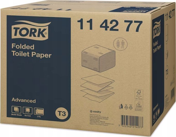 Tork Tork - Papier toaletowy w składce, biały, T3 - Advanced