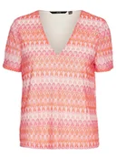 Koszulki i topy damskie - Vero Moda Koszulka w kolorze czerwono-jasnoróżowym - miniaturka - grafika 1