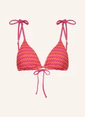 Stroje kąpielowe - Seafolly Góra Od Bikini Trójkątnego Mesh Effect pink - miniaturka - grafika 1