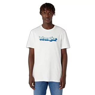 Koszulki męskie - Wrangler Męski t-shirt graficzny, biały (Worn White), średni, Worn White, M - grafika 1