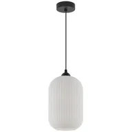 Lampy sufitowe - Lampa sufitowa wisząca Riffle loft 1xE27 klosz duży walec biały/czarny Light Home LH - miniaturka - grafika 1