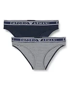 Spodnie damskie - Emporio Armani damskie śpiączki Damskie spodnie bawełniane z nadrukiem Majtki, Marin, S - miniaturka - grafika 1