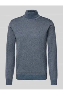 Sweter z wywijanym kołnierzem i detalem z logo - Blend - Swetry męskie - miniaturka - grafika 1