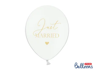 Strong Balony, "Just Married", 12", Strong, biały, 50 szt. - Wesele i ślub - miniaturka - grafika 5
