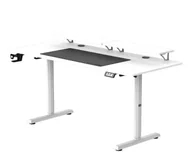Biurka gamingowe - Ultradesk HIGHLANDER XXL Elektryczna regulacja Białe - miniaturka - grafika 1