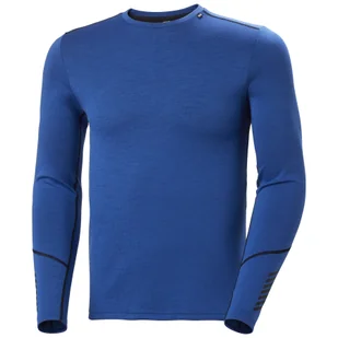Helly Hansen Lifa Merino Midweight Crew, męski, niebieski - Koszulki sportowe męskie - miniaturka - grafika 1