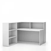 Zestawy mebli biurowych - B2B Partner Narożny zestaw biurowy SEGMENT, lewy, biały / biały 611699 - miniaturka - grafika 1
