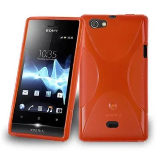 Sony Cadorabo - TPU X-line Style Silikon für Xperia MIRO (ST23i) - Case Cover Schutzhülle Bumper in INFERNO-ROT - Etui i futerały do telefonów - miniaturka - grafika 1