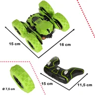 Zabawki zdalnie sterowane - Samochód zdalnie sterowany na pilota RC Stunt Car Akrobata zielony - miniaturka - grafika 1