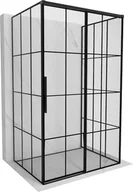 Kabiny prysznicowe - Mexen Rox-3S kabina prysznicowa 3-ścienna rozsuwana prawa 140 x 110 cm, czarna kratka, czarna - 8C2-140-110-70-77-3S-P - miniaturka - grafika 1