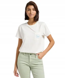 T-shirt Lee LOGO POCKET TEE 112362943 Ecru S - Koszulki i topy damskie - miniaturka - grafika 1