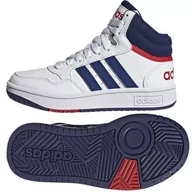 Koszykówka - Buty adidas Hoops Mid 3.0 K GZ9647 białe białe - miniaturka - grafika 1