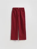 Spodnie damskie - Reserved - Jeansy straight fit - czerwony - miniaturka - grafika 1