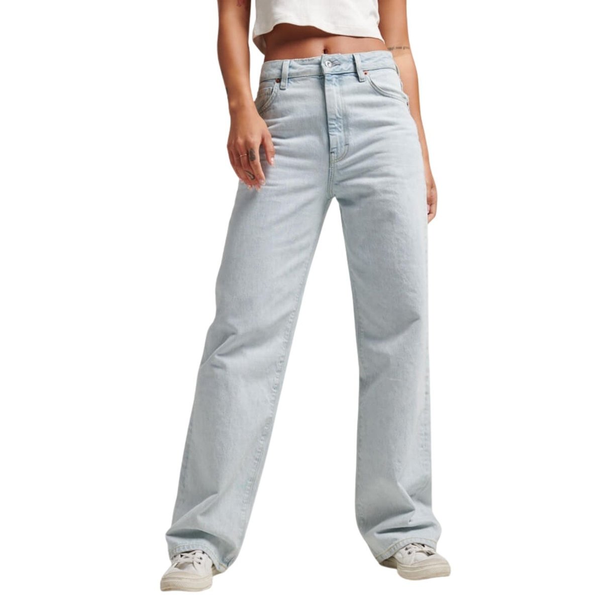 Spodnie damskie Superdry Vintage Wide jeansowe szerokie wide-W26