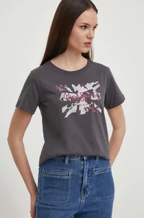 Koszulki sportowe damskie - Pepe Jeans t-shirt bawełniany Kallan damski kolor szary - grafika 1