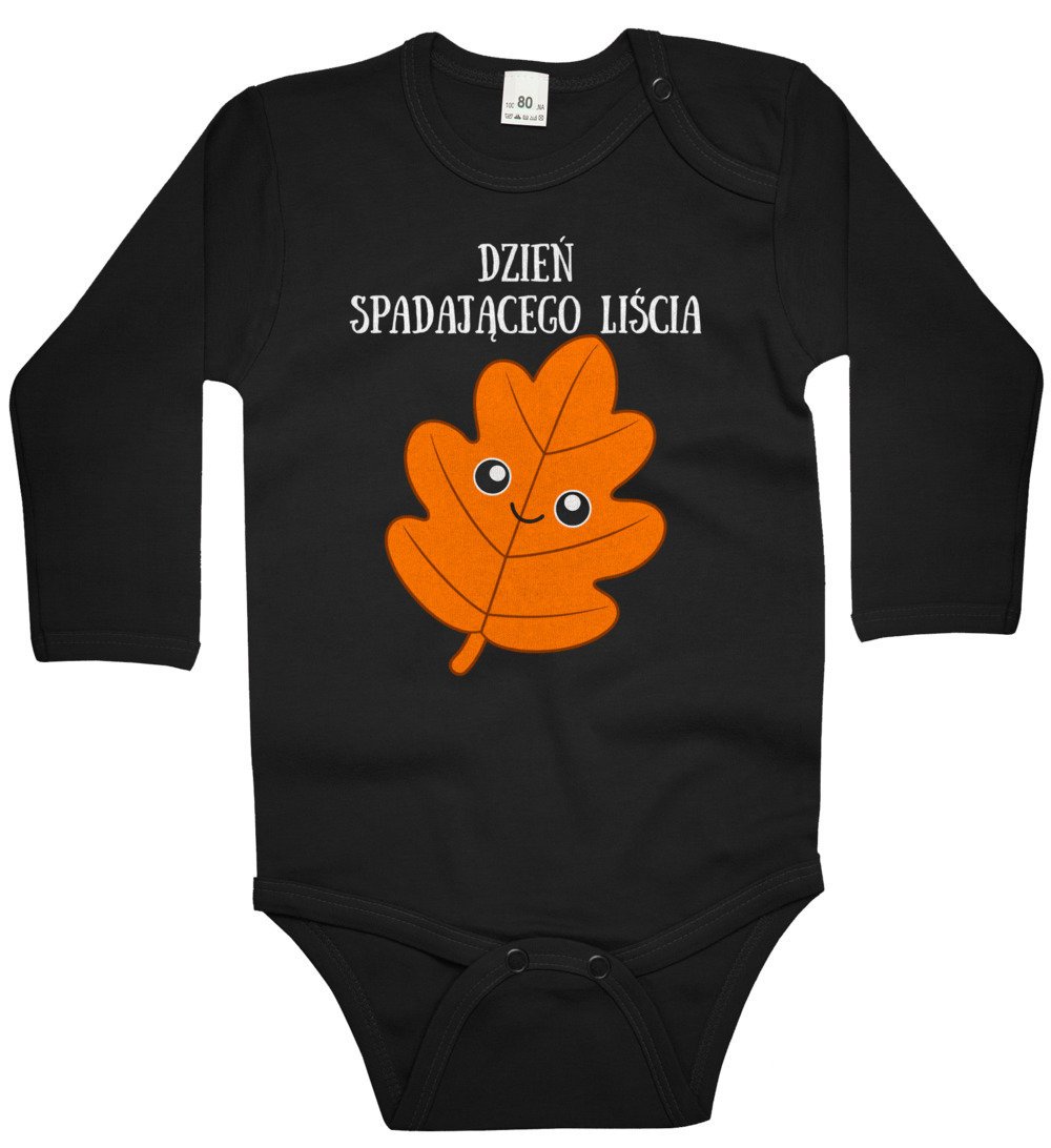 Body dziecięce Pomarańczowy Liść Dębu Napis Dzień Spadającego Liścia 98/104