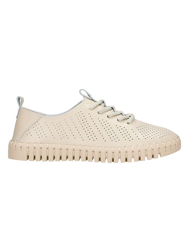 Wojas Skórzane sneakersy w kolorze beżowym