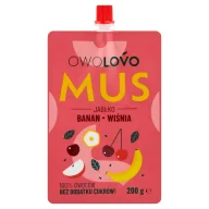 Soki i napoje niegazowane - Owolovo Mus jabłko banan wiśnia 200 g - miniaturka - grafika 1