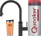 Baterie kuchenne - Bateria kuchenna QUOOKER "QUOOKER Flex VAQ PRO3 Pull-out Spout Faucet Black & 100°C (3XBLK)" (2 szt.) Bateria zlewozmywakowa z funkcją wrzątku 100°C - miniaturka - grafika 1