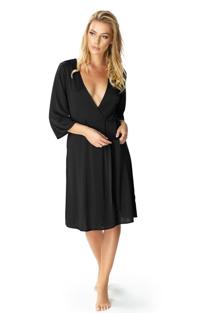 Damski zmysłowy peniuar Passion : Kolor - Czarny, Rozmiar - 48