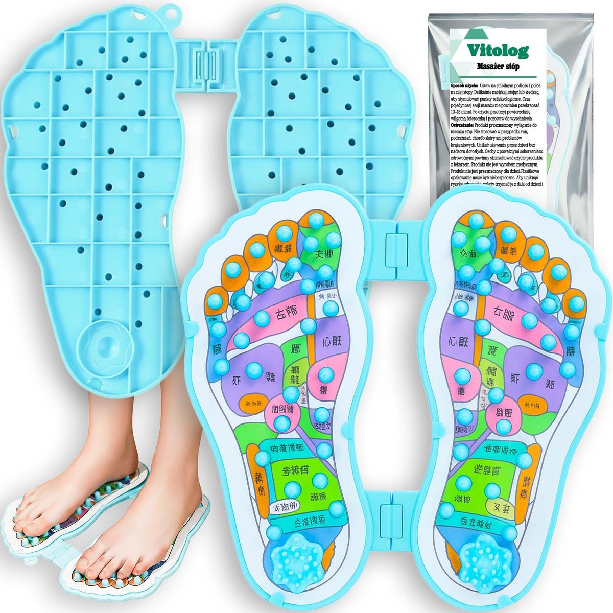 MASAŻER STÓP NÓG Z KOLCAMI MASUJĄCYMI MATA DO MASAŻU AKUPRESURY SENSORY