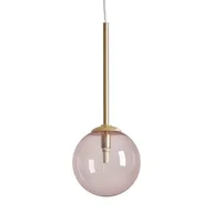 Lampy sufitowe - Kuchenny zwis Bosso 1119XXS40_BR Aldex szklana kula różowa mosiądz - miniaturka - grafika 1