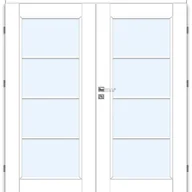 Drzwi wewnętrzne - Drzwi dwuskrzydłowe pokojowe Loft Duo 10 białe 90 prawe (czynne) Voster 5905996636163 - miniaturka - grafika 1