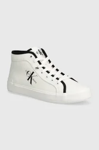 Calvin Klein Jeans trampki SKATER VULCANIZED HIGH CS ML MR damskie kolor biały YW0YW01454 - Trampki damskie - miniaturka - grafika 1