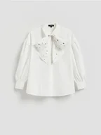 Koszule damskie - Reserved - Koszula z wiązaniem - biały - miniaturka - grafika 1