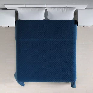 Narzuta pikowana w romby, granat, 60 x 120cm, Posh Velvet - Narzuty - miniaturka - grafika 1