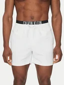 Kąpielówki męskie - Calvin Klein Swimwear Szorty kąpielowe KM0KM01093 Biały Regular Fit - miniaturka - grafika 1