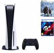 Konsole Playstation - SONY PlayStation 5 + God of War Ragnarok + Gran Turismo 7 + DualSense Wireless Controller Black - miniaturka - grafika 1