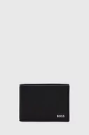Portfele - BOSS portfel skórzany męski kolor czarny - Boss - miniaturka - grafika 1