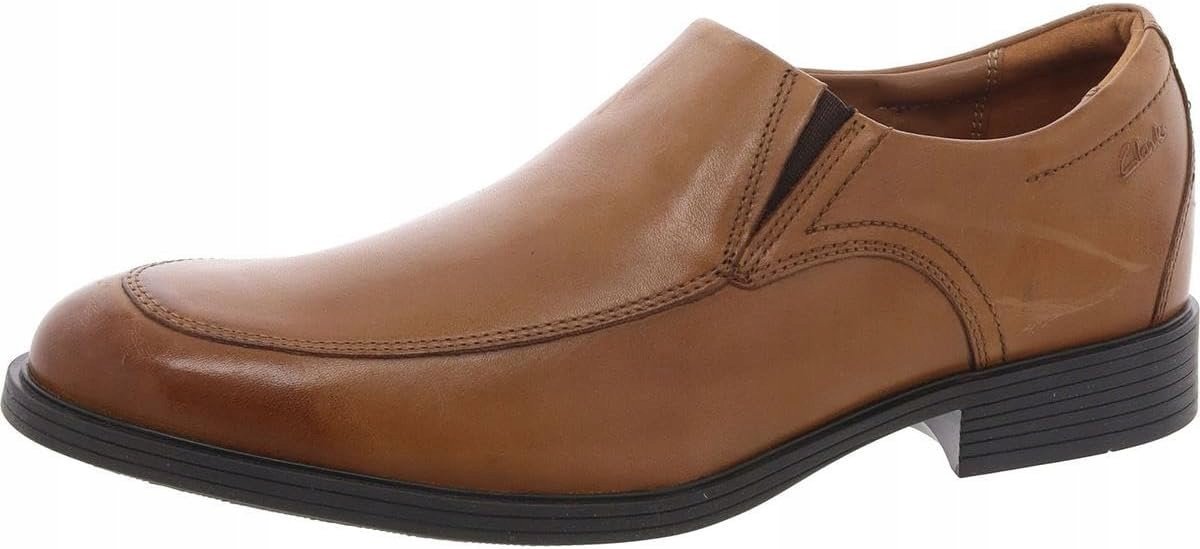 CLARKS CAMEL SKÓRZANE PÓŁBUTY MĘSKIE WSUWANE BRĄZOWE 41 16GA