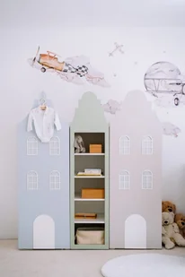 Szafa kamieniczka niebieska mediolan - Szafy i szafki dla dzieci - miniaturka - grafika 1