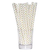 Słomki do napojów - Słomka papierowa metaliczna jumbo 1 cm srebrny / złoty 8 sztuk - miniaturka - grafika 1