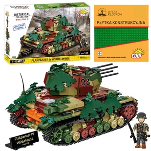 KLOCKI COBI 2593 czołg FLAKPANZER IV WIRBELWIND EX. HC WW2 1195 El. + PŁYTKA - Klocki - miniaturka - grafika 1