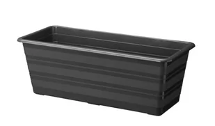 Doniczka skrzynka balkonowa DRACO 40 cm na pelargonie surfinie kompozycje kwiatowe tworzywo antracytowa - Donice - miniaturka - grafika 1